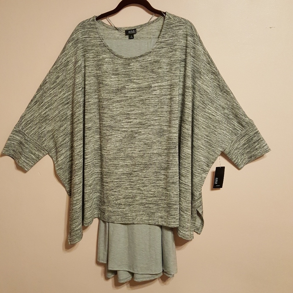 a.n.a Sweatshirt & LulaRoe Maxi skirt 2X grey